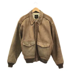 【中古】U.S.ARMY 70s レザー フライトジャケット サイズM ブラウン[91]