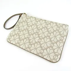 ケイトスペード リストレットポーチ スペード フラワー ジャガード マルチケース ブランド レディース ベージュ Kate Spade 【中古】