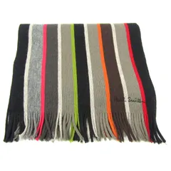 ポールスミス マフラー ウール ストライプ柄 ドイツ製 ブランド メンズ マルチカラー Paul Smith 【中古】