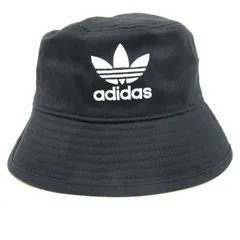 アディダス オリジナルス バケットハット 未使用 トレフォイル ロゴ コットン 帽子 ブランド メンズ OSFMサイズ ブラック adidas
