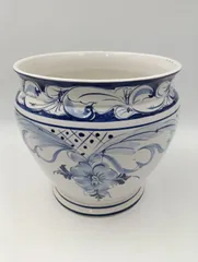 【K-1801】花瓶 ガラス フラワーベース アンティーク ヴィンテージ オブジェ 北欧 おしゃれ インテリア 陶器 直径24cm