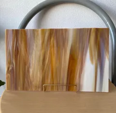 ステンドグラス　ガラス板　材料　端材　グラデーション　茶