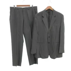 ジョルジオアルマーニ GIORGIO ARMANI セットアップ スーツ テーラードジャケット パンツ ピンストライプ 54 グレー /JS ■GY19 ☆AA★