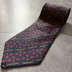 【pierre cardin】チェーンストライプ柄ネクタイ　ネイビー　ピンク