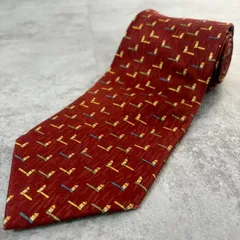 【モチーフ】家モチーフネクタイ　レッド　シャドウライン