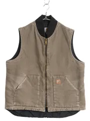 【お得なクーポン配布中!】 US企画 カーハート 中綿 ダック ベスト メンズ XL / フルジップ ナイロン キルティング ライナー 重ね着 前開き 廃盤 ワーク 大きいサイズ