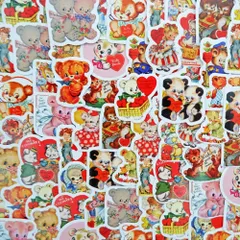 【特価セール】フレークシール 大量１００枚セット 手帳 日記 アルバム 手作り シール ステッカー おしゃれ (くま)