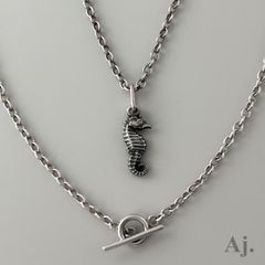 美品◎ ジョージジェンセン イルカ 麦 ネックレス 男女兼用 シルバー