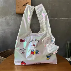 新品) ハローキティ ホログラム 防水 ショッピングバッグ エコバッグ