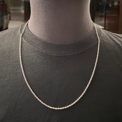 50cm ステンレス ロープチェーンネックレス ステンレス製 錆びない デザインチェーン 螺旋 ツイスト スクリュー ねじれ スパイラル トレンド 流行 キラキラ メンズ レディース ストリート カジュアル おしゃれ 50センチ Tシャツに合う