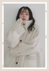 人気 シャギーミドルコート チャコール lumier hellam esica - メルカリ