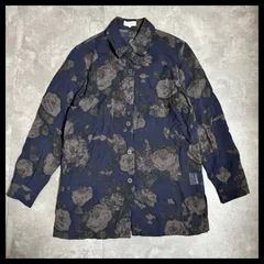 Burberrys 花柄 総柄 シャツジャケット 薄手 羽織 ネイビー ヴィンテージ レディース 7