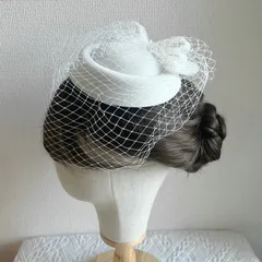 ウェディングハット　花嫁ヘッドドレス　着物　髪飾り　浴衣　結婚式　成人式　七五三　イベント　パーティー　カクテルハット