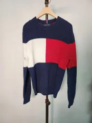 XS トミーヒルフィガー 三色 カラー ブロック ニット
