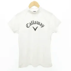 キャロウェイ CALLAWAY カットソー 半袖 ゴルフ ハイネック ロゴ プリント ストレッチ 薄手 Mサイズ 白 ホワイト ■YHS8のサムネイル