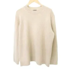 セオリー Theory カシミヤ ウール ニット セーター 長袖 無地 薄手 Sサイズ ベージュ ■GY61