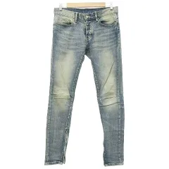 ミニマル mnml スニキー ダメージ デニム パンツ 裾ジップ ジーンズ 29 青 ブルー