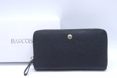 バルコス 長財布 ラウンドファスナー レザー 小銭入れあり ウォレット ブランド レディース ブラック BARCOS 【中古】