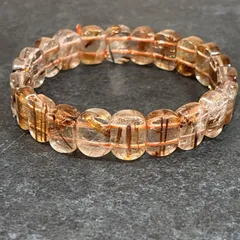 【粒大×太針】 ルチルクォーツ タンブルブレス 約21g 天然石 パワーストーン