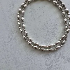 n92 メタル ビーズネックレス シルバー ステンレス