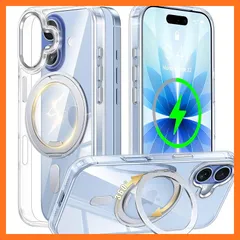 【新品】 iPhone 17 用 ケース 【2025年版・強化型360°回転スタンド】 MagSafe対応 アイフォン17 スマホケース 縦横多角度 Uovon 携帯ケース アイホン17 カバー リング マグネット搭載 ワイヤレス充電 車載ホルダー 金属ボ 1