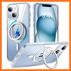 【新品】 iPhone 14 / iPhone 13 用 クリアケース 360度回転 スタンド MagSafe対応 アイフォン14 / アイフォン13 カバー ワイヤレス充電 SUGOIDAN 携帯ケース リング アイホン14 / アイホン13 ケース 透明 