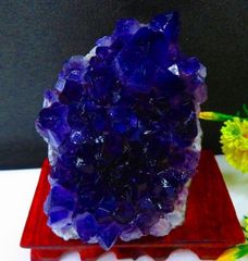 チリ産 カルカンサイト（胆礬） 電気石ブルー結晶群 鉱物標本 原石 一点物 チリ産 カルカンサイト（胆礬） 電気石ブルー結晶群 鉱物標本 原石