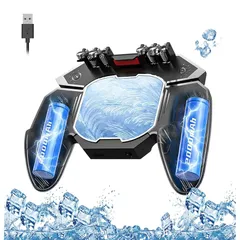 ZenCT スマホゲーム コントローラー 6本指 ペルチェ素子クーラー 冷却機能付き コードレス USB充電式 2000ｍAhX2 荒野行動 PUBG Mobile call of duty モバイルコントローラー 引き金式 高反応 高速射撃ボタン クリック感