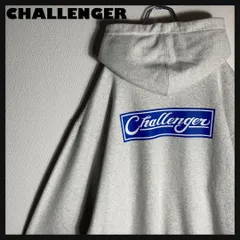 CHALLENGER フルジップパーカー ビッグロゴ グレー XL
