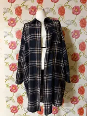チェックシャツ オーバーサイズ シャツ ロング丈ワンピース