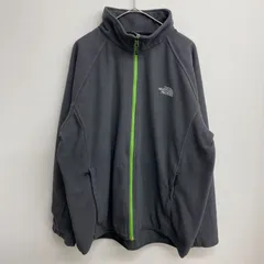THE NORTH FACE  フリースジャケット 刺繍ロゴ ビッグサイズ グレー～ブラック【メンズXL】