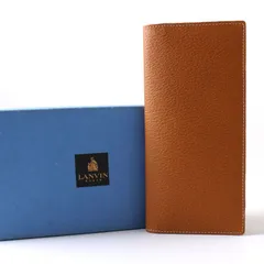MWJ25630 未使用 LANVIN en Bleu ランバンオンブルー レザー 二つ折り 長財布 札入れ ロングウォレット キャメル 箱付き