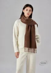 <!-利用不可文字-!>色ウールマフラー 秋冬 レディース ロング 薄手 フリンジ付き 披肩 スカーフ ボア 全15色