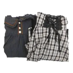 アクシーズファム axes femme フレアスカート まとめ 2点セット ロング マキシ レースアップ レース チェック M 黒 ブラック 白 ホワイト /GV ■GY99