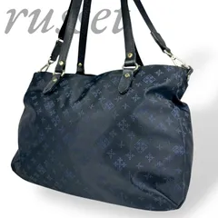 【B4433】 russet ラシット ショルダーバッグ 2way トートバッグ ナイロン ブラック モノグラム柄 クロスボディ 日本製