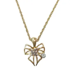 ニナリッチ NINA RICCI ロゴ ネックレス リボンモチーフ ゴールドカラー