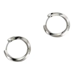 《L》波打ち　フープピアス　シルバー【両耳セット】