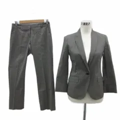 アイシービー iCB スーツ セットアップ 上下 11 グレー 無地 テーラードジャケット シングルボタン ミドル丈 スラックパンツ ロング丈 /YS26 ■GY58