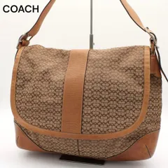 【良品】コーチ ソーホー マイクロシグネチャー ショルダーバッグ ブラウン