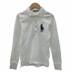 ラルフローレン RALPH LAUREN ポロシャツ 長袖 M 160㎝ 白 ホワイト ビッグポニー /YS28 ■GY58 男の子 女の子