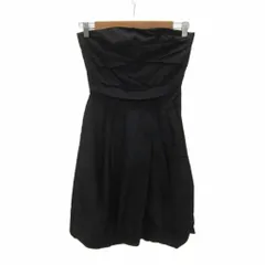 ザラ ベーシック ZARA BASIC ベアトップワンピース バルーン ひざ丈 XS 黒 ブラック /SY8 ■GY58