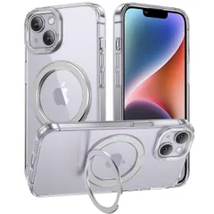 【Magsafe対応・スタンド付き】Mcoifull iPhone14 ケース iPhone13 ケース マグネット搭載 ワイヤレス充電 耐衝撃 マット感 半透明 指紋防止 アジャスタブルスタンド アイフォン14 ケース アイフォン13 ケース ク