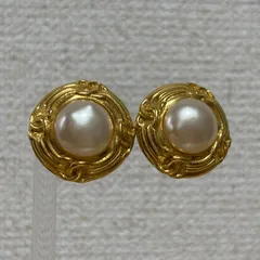 CHANEL シャネル イヤリング パール ゴールド ココマーク ヴィンテージ フェイクパール ラウンド レディース アクセサリー　93P 刻印あり