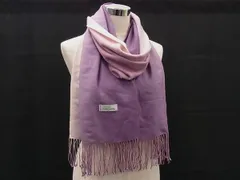 ■美品■ mila schon ミラショーン カシミヤ100％ フリンジ マフラー ストールショール レディース パープル系×ピンク系 DD9366