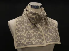 COACH コーチ シグネチャー ラメ マフラー ストール 防寒具 レディース ライトベージュ系×シルバー系 DK9247