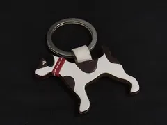 COACH コーチ レザー 犬 ドッグ キーホルダー キーリング バッグチャーム レディース メンズ アイボリー系×ブラウン系 DK9368