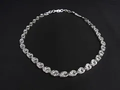 ■美品■ NINA RICCI ニナリッチ ラインストーン ロングネックレス ペンダント アクセサリー レディース シルバー系 DK9350