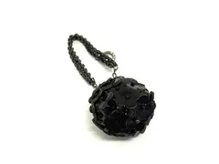 ■美品■ ANTEPRIMA アンテプリマ パテントレザー 花 フラワー キーホルダー バッグチャーム レディース ブラック系 DK9366