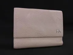 HANAE MORI ハナエモリ レザー 二つ折り 財布 ウォレット 小銭入れ 札入れ レディース ピンクベージュ系 DK9940のサムネイル