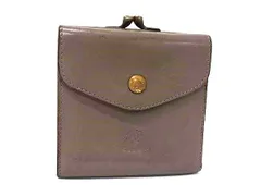 IL BISONTE イルビゾンテ レザー がま口 三つ折り 財布 ウォレット 小銭入れ 札入れ メンズ レディース グレージュ系 DK9947